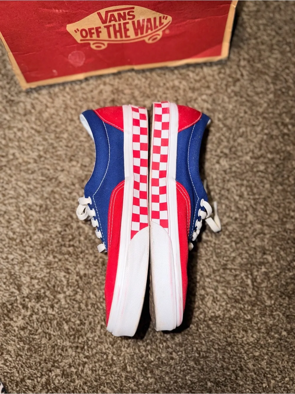 Classic Vans Era sneakers two-tone blue and red